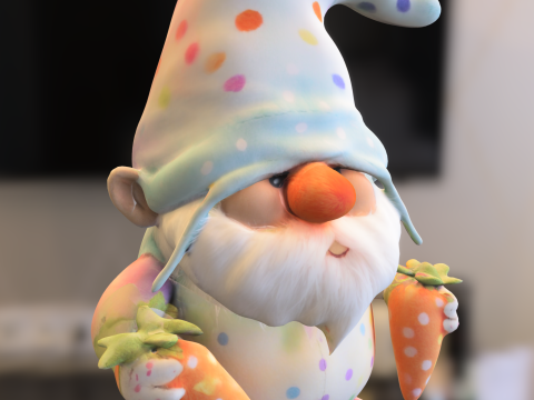 Cute Gnome with Carrots 3D मॉडल
