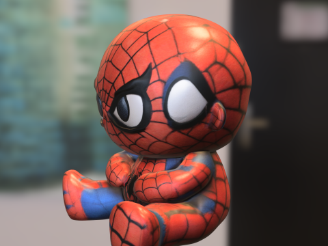 Cartoon Spiderman Toy 3D Model