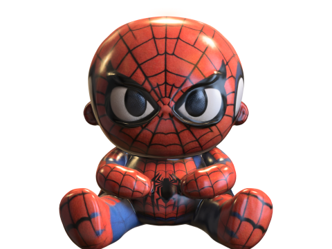 Cartoon Spiderman Toy 3D Model