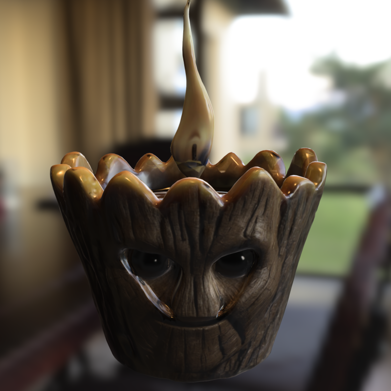 Groot shaped candle 3D 模型 .c4d .max .obj .3ds .fbx .stl .blend