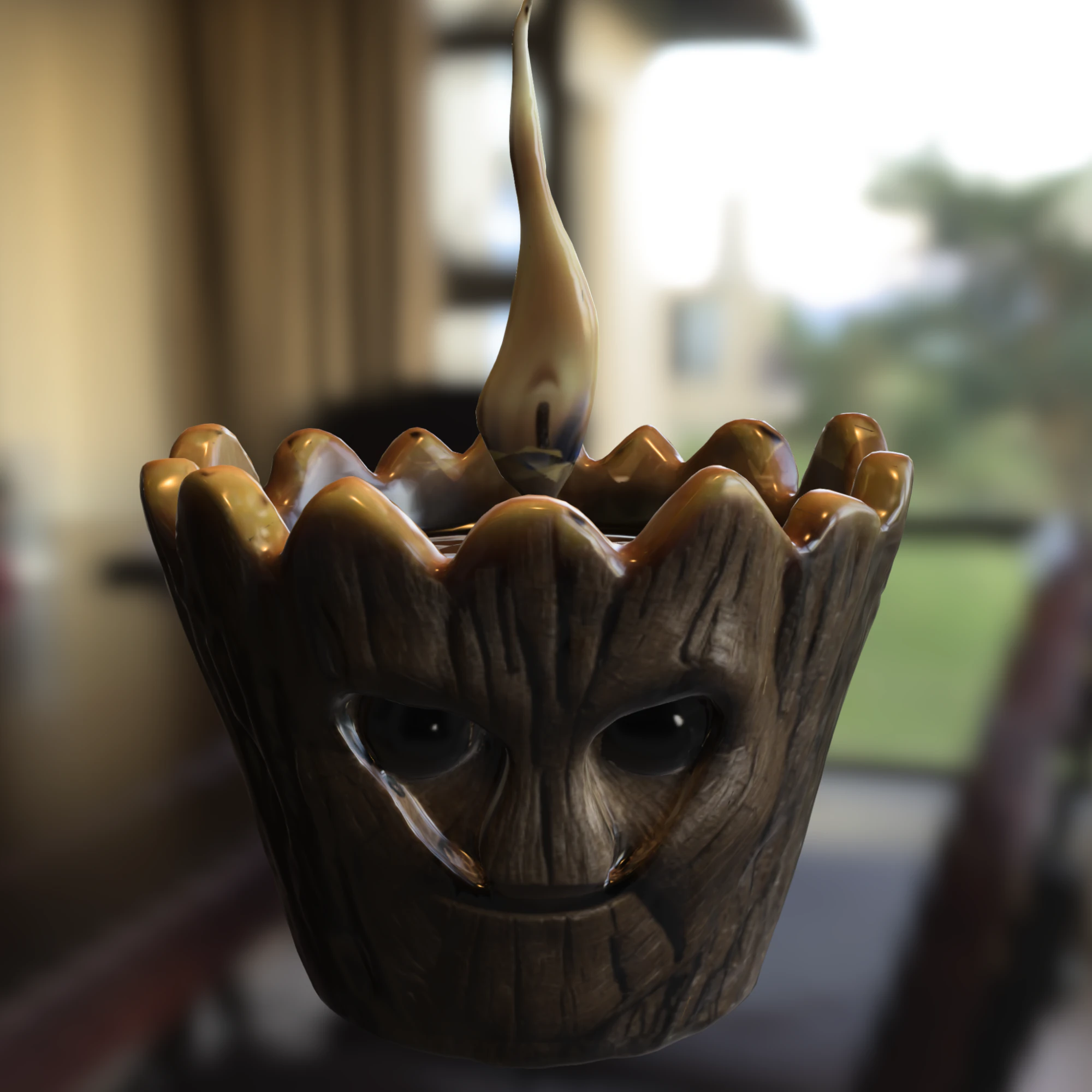 Groot shaped candle 3D Model .c4d .max .obj .3ds .fbx .stl .blend 