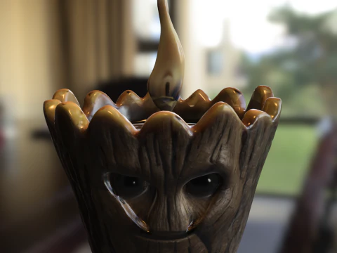 Candela a forma di Groot Modello 3D
