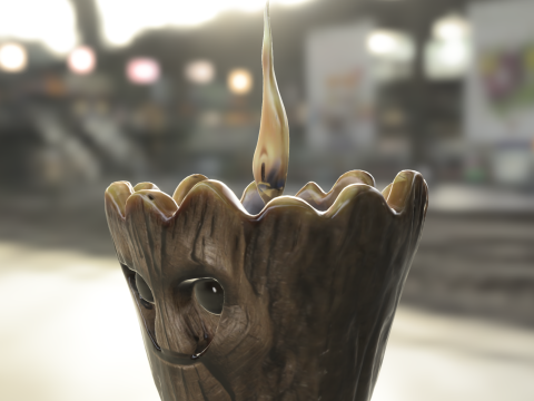 Groot shaped candle 3D 模型