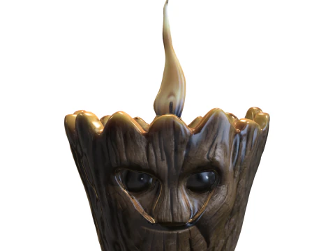 Groot shaped candle 3D Model