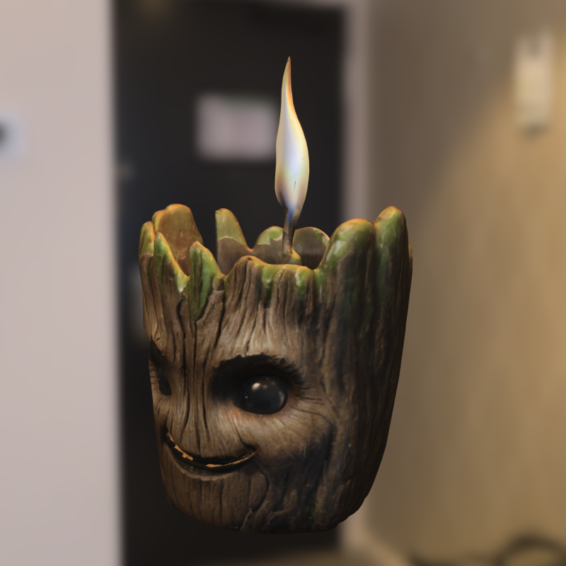 Groot candle decor 3D Model .c4d .max .obj .3ds .fbx .stl .blend
