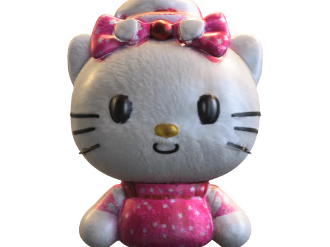Boneka Kitty yang lucu Model 3D