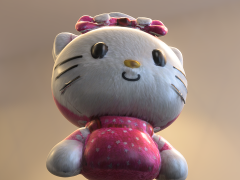 Cute Kitty Plush 3D Model