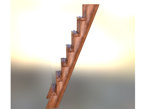 Wooden Stair Ladder 3D Model