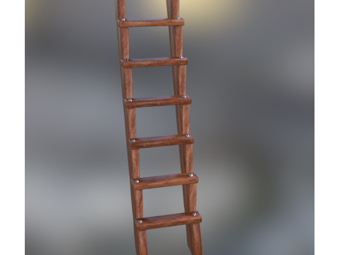 Wooden Stair Ladder 3D मॉडल