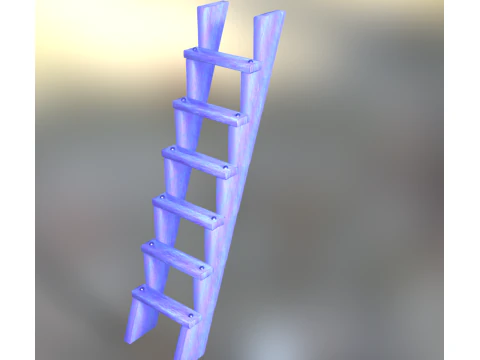 Wooden Stair Ladder 3D Model