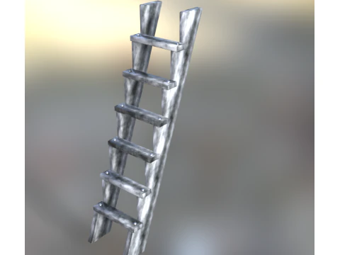 Wooden Stair Ladder 3D Model