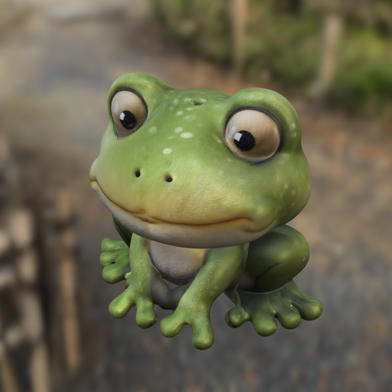 Cartoon Frog 3Dモデル .c4d .max .obj .3ds .fbx .stl .blend 