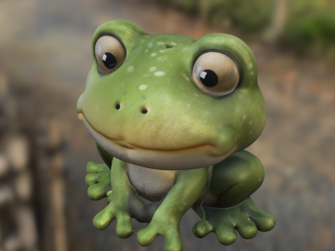 Cartoon Frog 3D Model