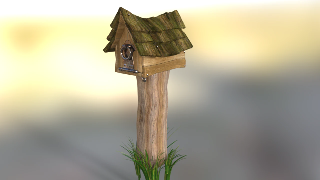 Medieval Wooden Mailbox 3D Model .c4d .max .obj .3ds .fbx .stl .blend 