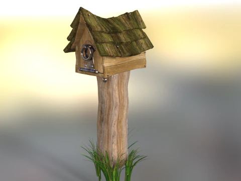 Medieval Wooden Mailbox 3D Model