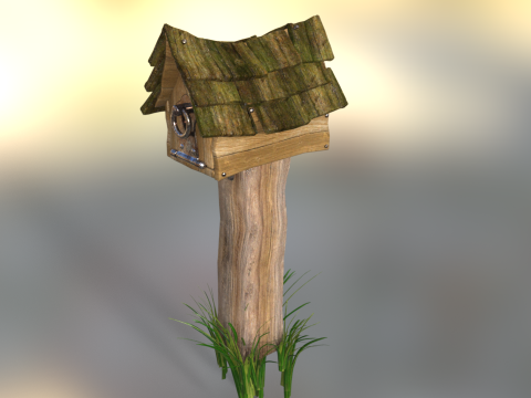 Medieval Wooden Mailbox 3D 모델