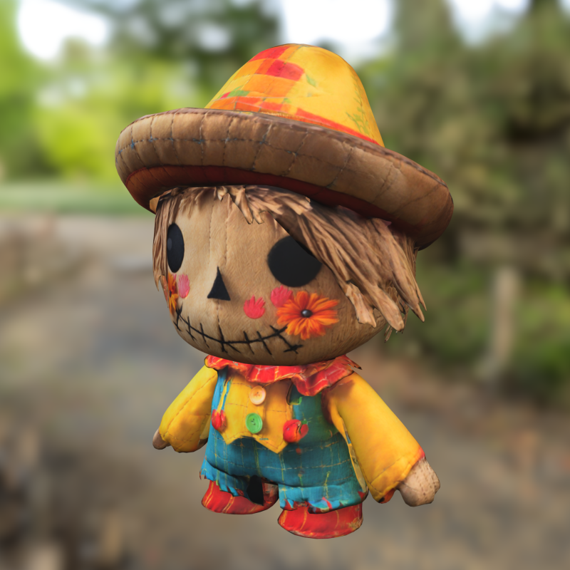 Scarecrow Doll Model 3D .c4d .max .obj .3ds .fbx .stl .blend 