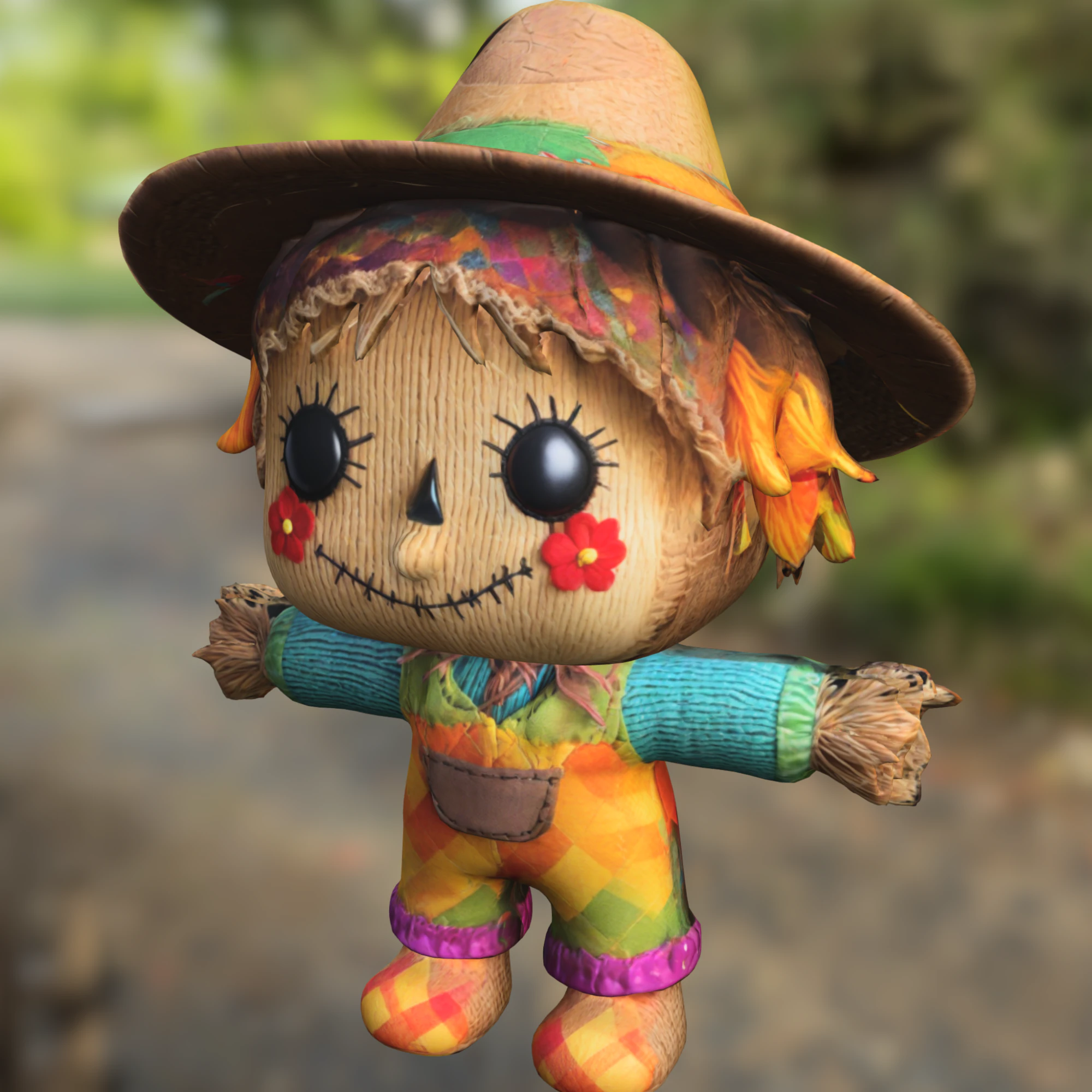 Scarecrow decorative funny 3D Model .c4d .max .obj .3ds .fbx .stl .blend 