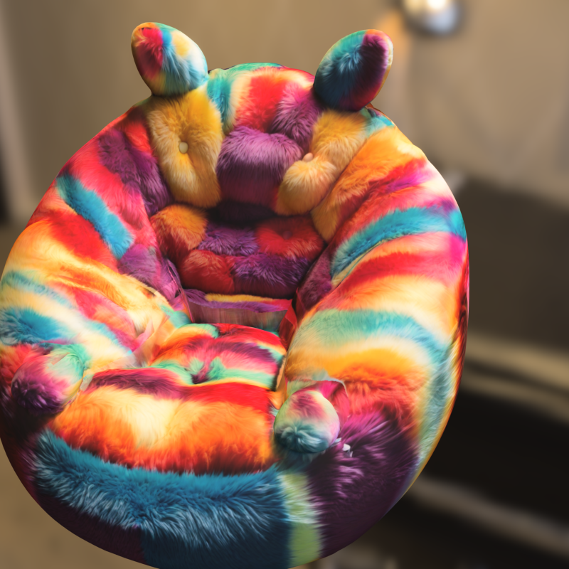 Rainbow Plush Chair Modèle 3D .c4d .max .obj .3ds .fbx .stl .blend