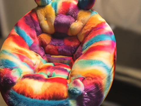 Chaise en peluche arc-en-ciel Modèle 3D