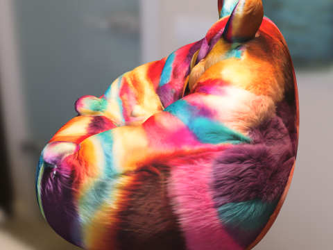 Rainbow Plush Chair Modèle 3D