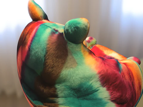Rainbow Plush Chair 3D Model