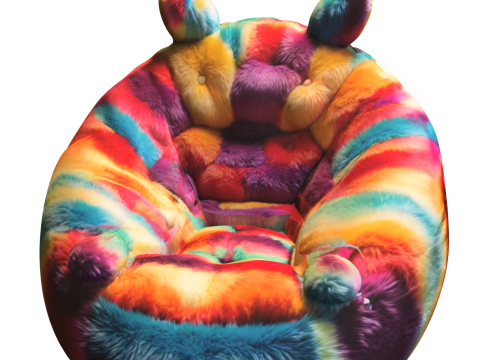 Rainbow Plush Chair Modèle 3D