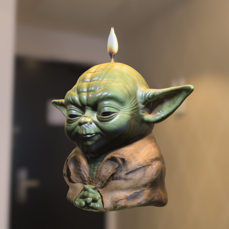 Yoda candle decorative 3D Model .c4d .max .obj .3ds .fbx .stl .blend 