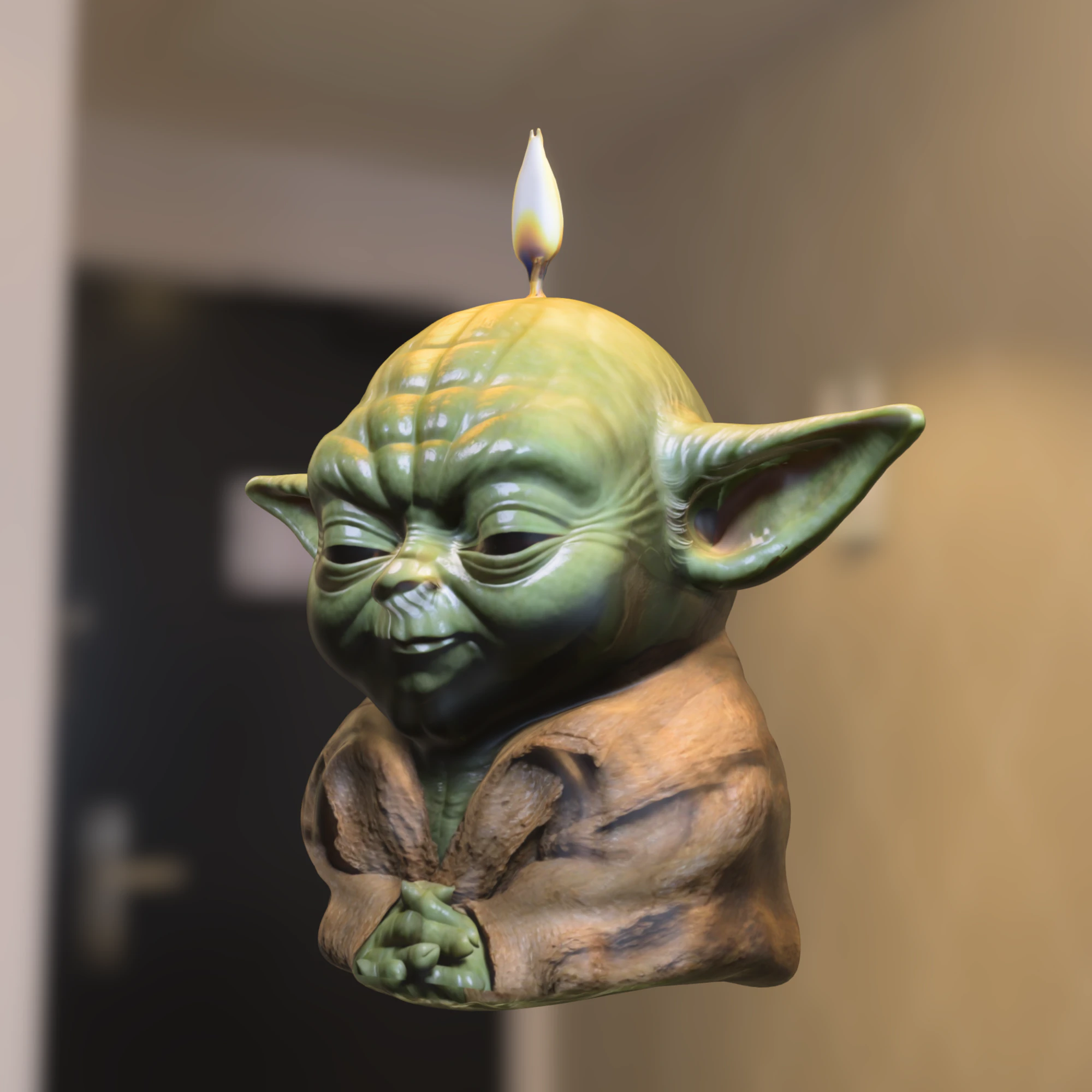Yoda candle decorative 3D Model .c4d .max .obj .3ds .fbx .stl .blend
