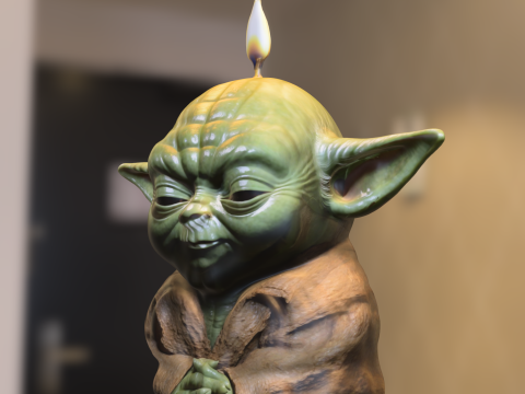 Yoda candle decorative 3D Model