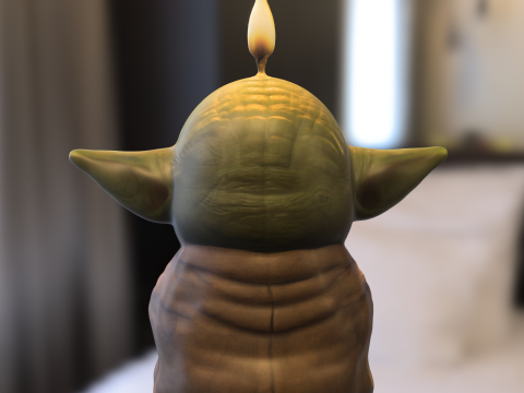 Yoda candle decorative 3D Model