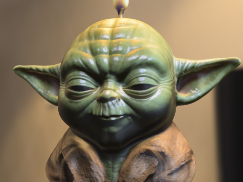 Yoda candle decorative 3D Model