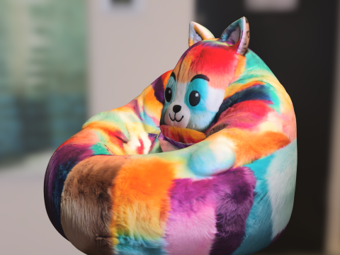Rainbow Llama Bean Bag 3D Modell