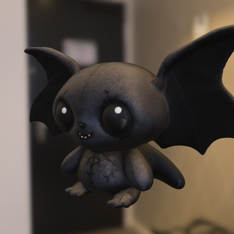 Cute Bat Plush 3D Model .c4d .max .obj .3ds .fbx .stl .blend