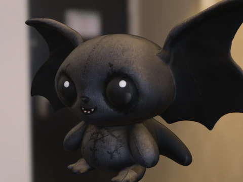 かわいいコウモリのぬいぐるみ 3Dモデル