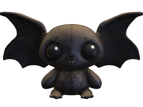Cute Bat Plush 3D Model