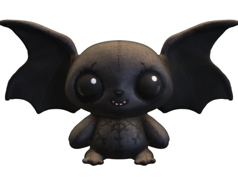 Cute Bat Plush 3D Model