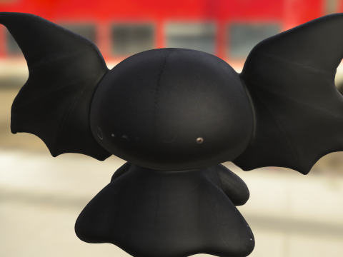 Cute Bat Plush 3D Model