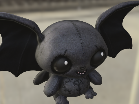 Cute Bat Plush 3D Model