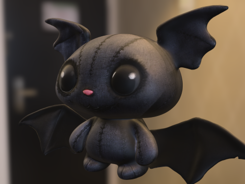 Cute Bat Plush 3D Model