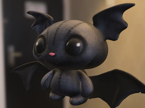 Pel&uacute;cia de morcego fofo Modelo 3D