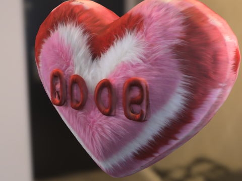 Fluffy Heart Plush Modelo 3D