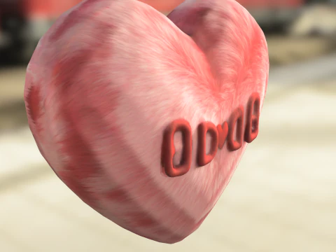 Fluffy Heart Plush 3D Model