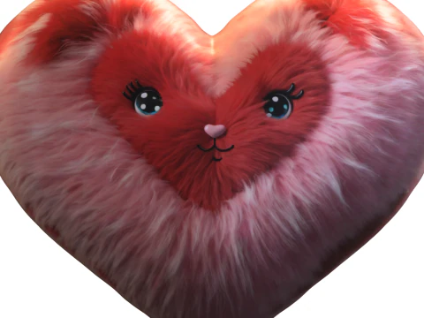 Fluffy Heart Plush 3D Model