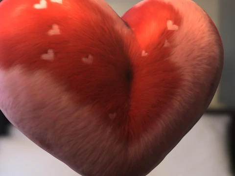 Fluffy Heart Plush 3D Model