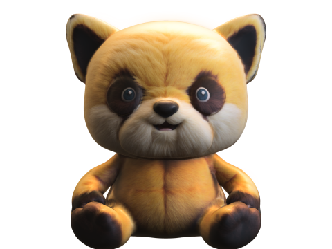 Cute Red Panda Plush Modelo 3D