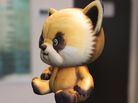 Cute Red Panda Plush 3D 모델