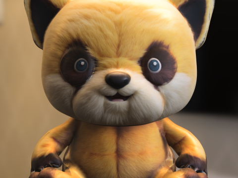 Cute Red Panda Plush 3D 모델