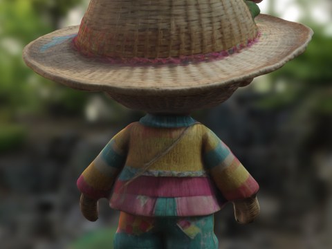 Cute Straw Doll 3D Модель