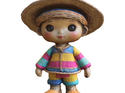 Cute Straw Doll 3D Модель